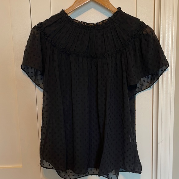 J. Crew Tops - EUC Black Polka Dot Top